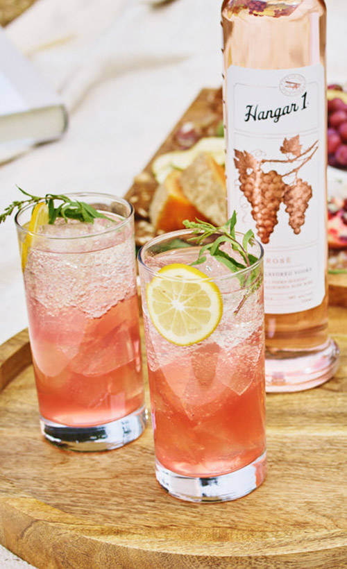 Springtime rose with Hangar 1 rose vodka